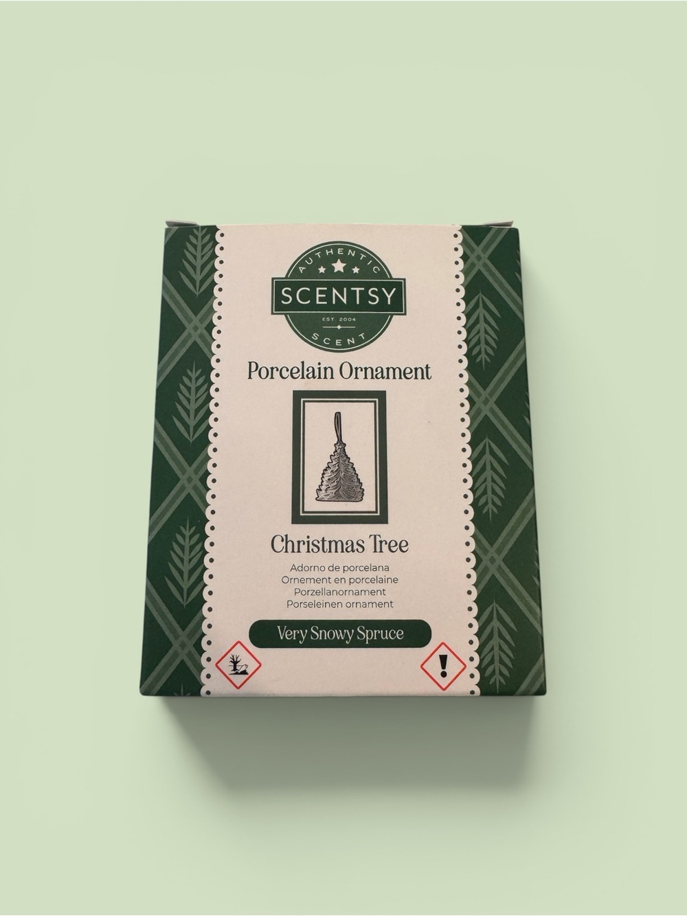 Scentsy Porcelain Ornament “Christmas Tree” (Very Snowy Spruce) NEW IN BOX